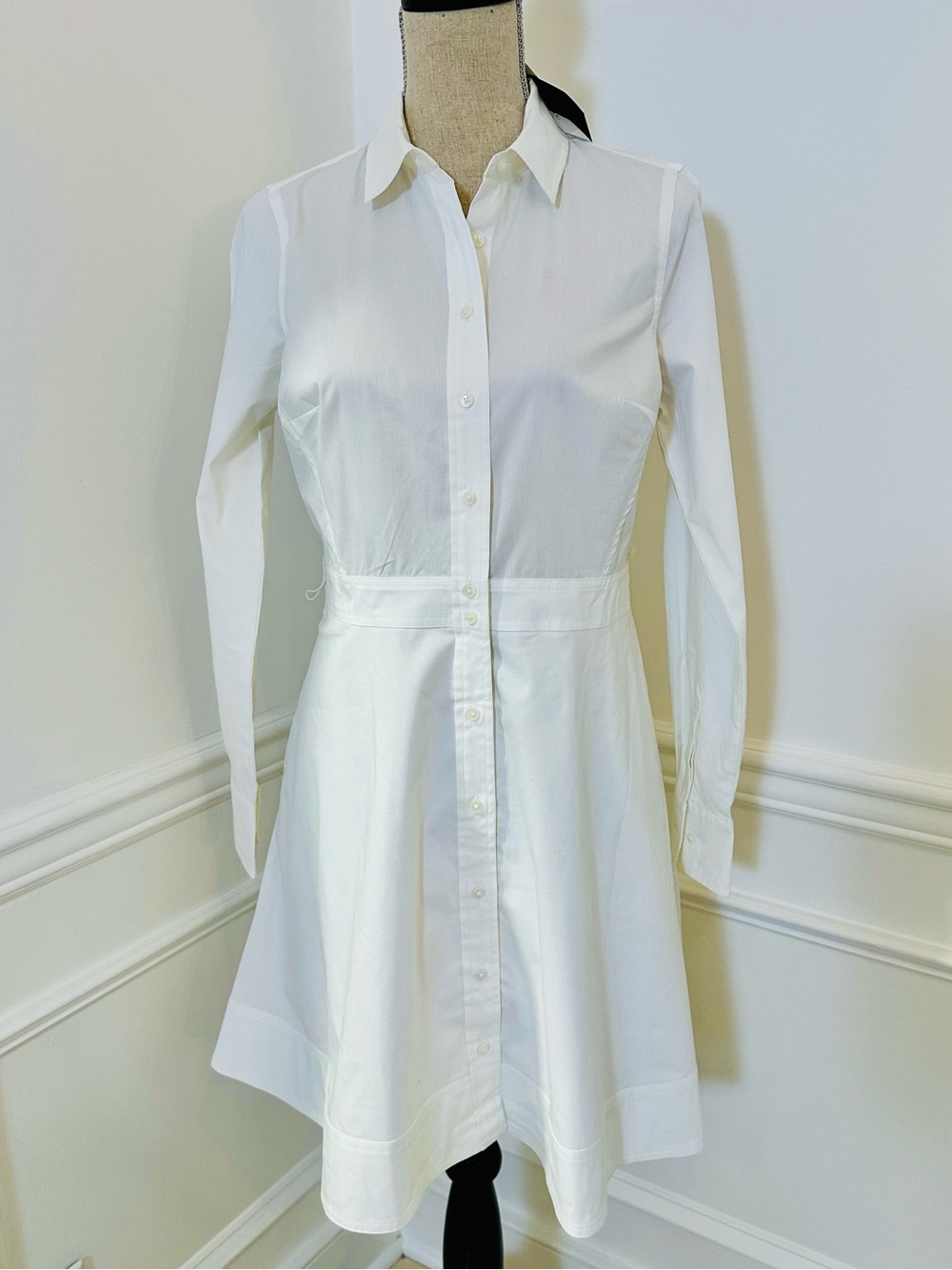 NWT Banana Republic White Shirt Dress Collared 6 Crisp Refreshing Preppy $119